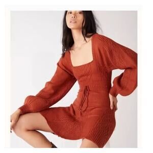 Free People Emmaline Mini Sweater Dress, Size L
